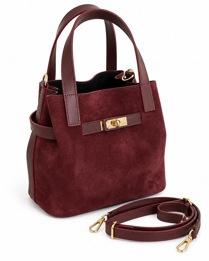 Tessa - Suede Bucket – colore Burgundy | Atelier Madreperla