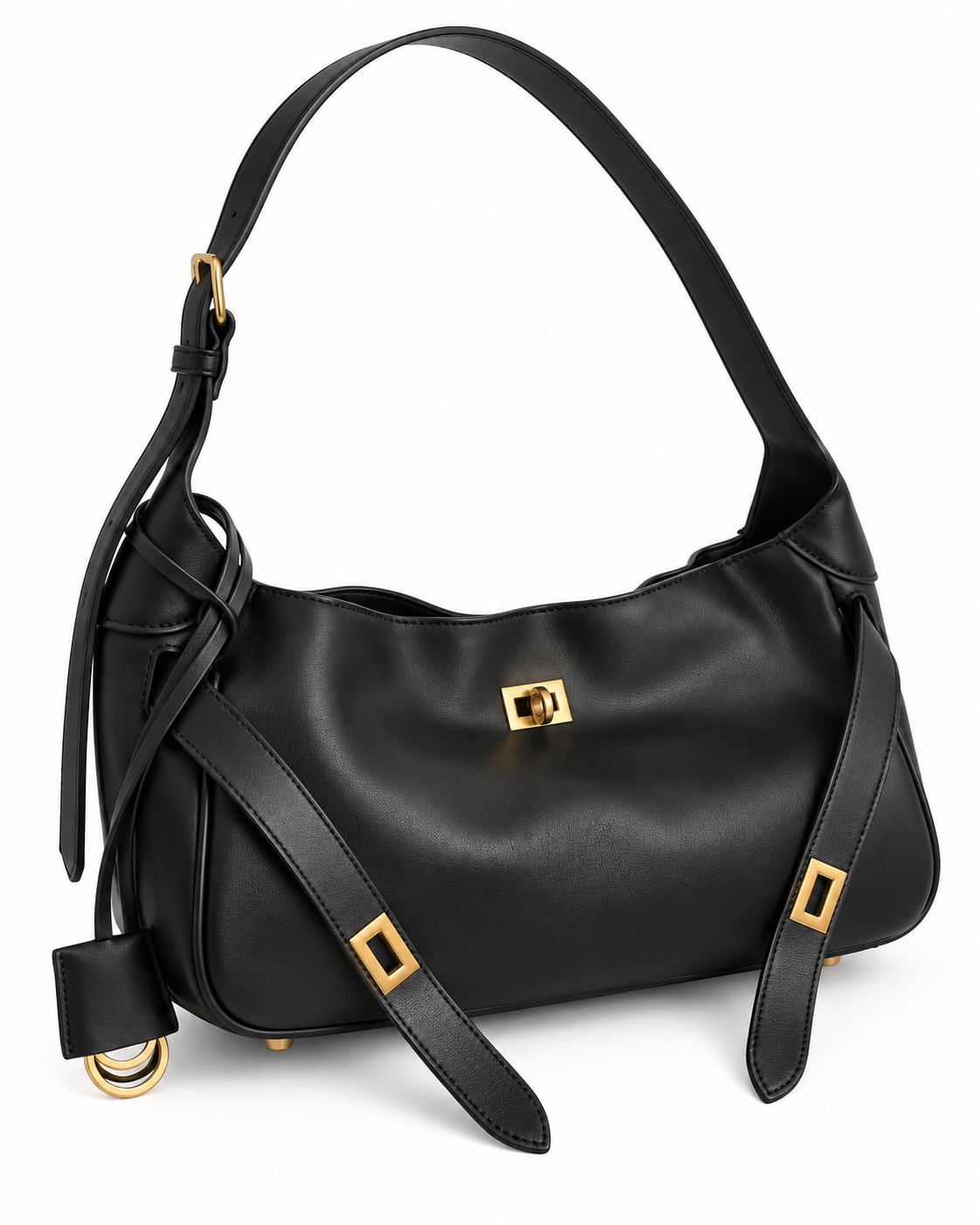 Viola – Leather Shoulder Bag – colore Nero | Atelier Madreperla