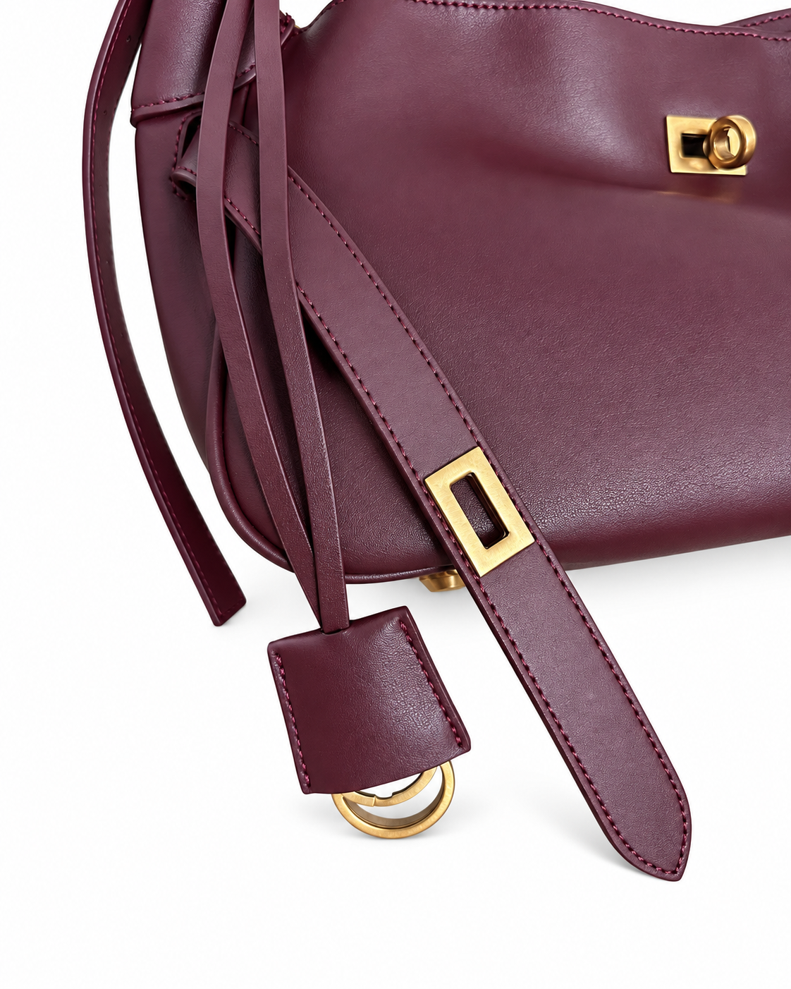 Viola – Leather Shoulder Bag – colore Burgundy | Atelier Madreperla