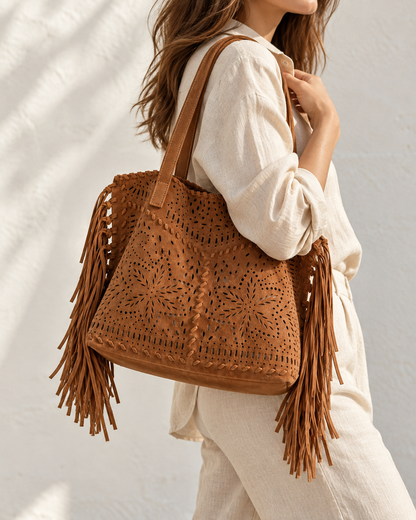 Sofia – Suede Fringe Tote | Atelier Madreperla