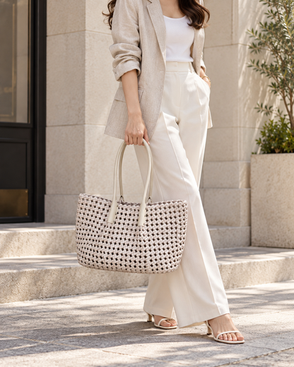 Camilla – Woven Leather Tote | Atelier Madreperla