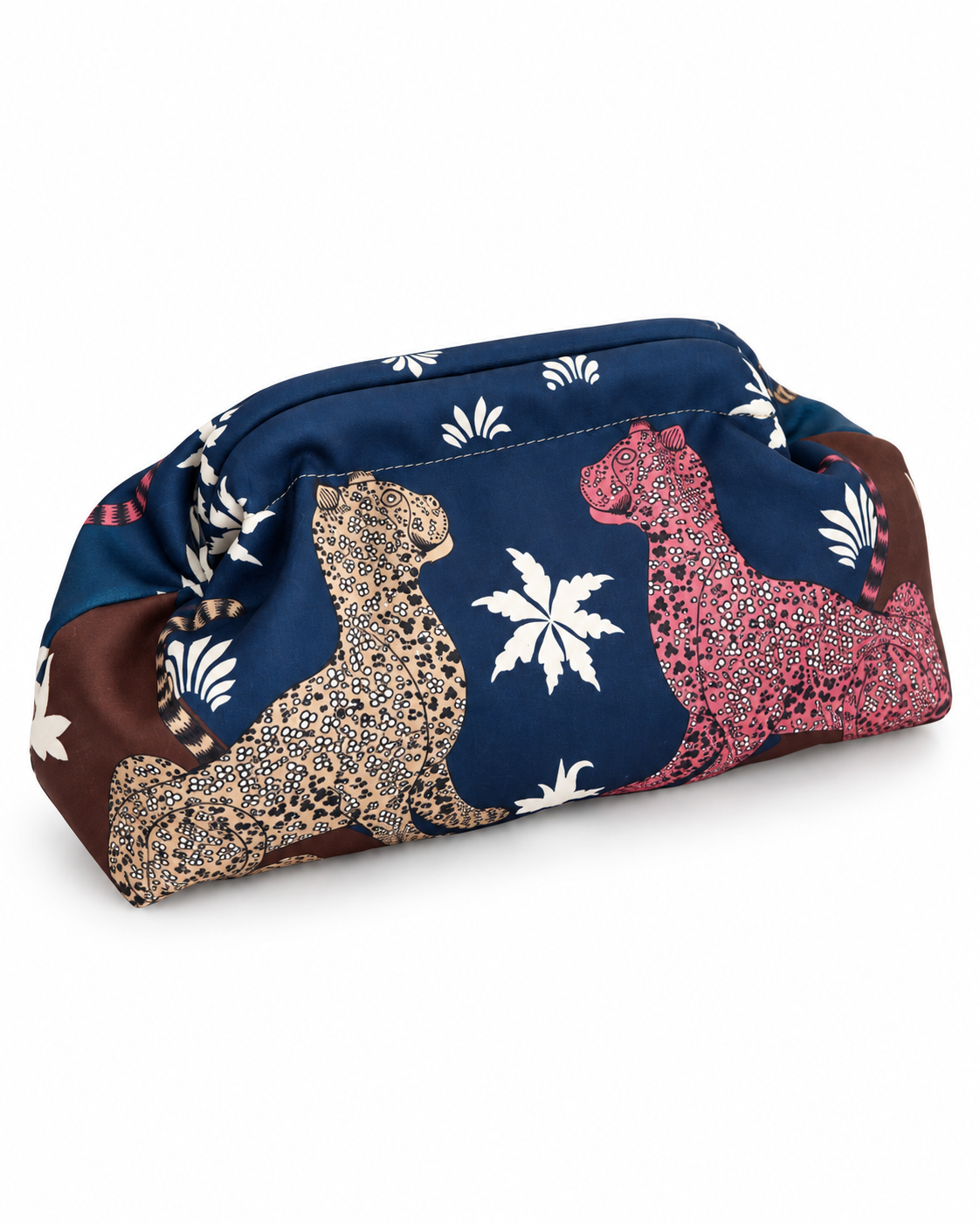 Pochette Iris in tessuto con tracolla a catena
