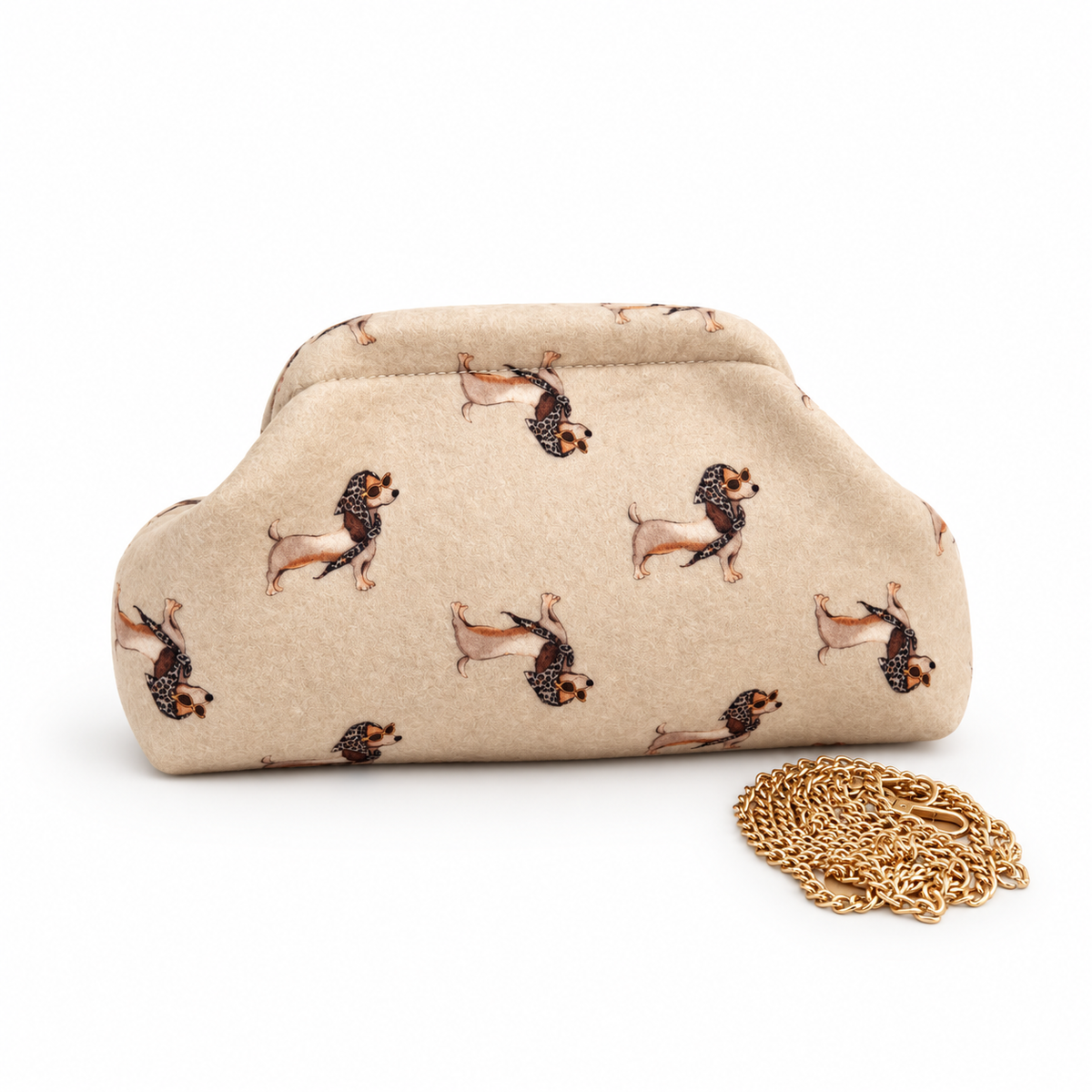 Madame Teckel – Pochette Bassotto con Catena