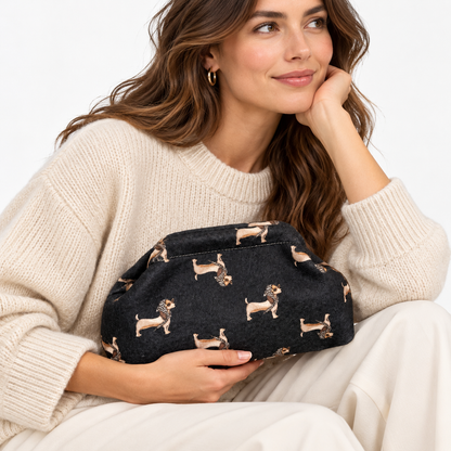 Madame Teckel – Pochette Bassotto con Catena