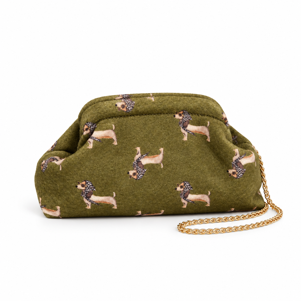 Madame Teckel – Pochette Bassotto con Catena