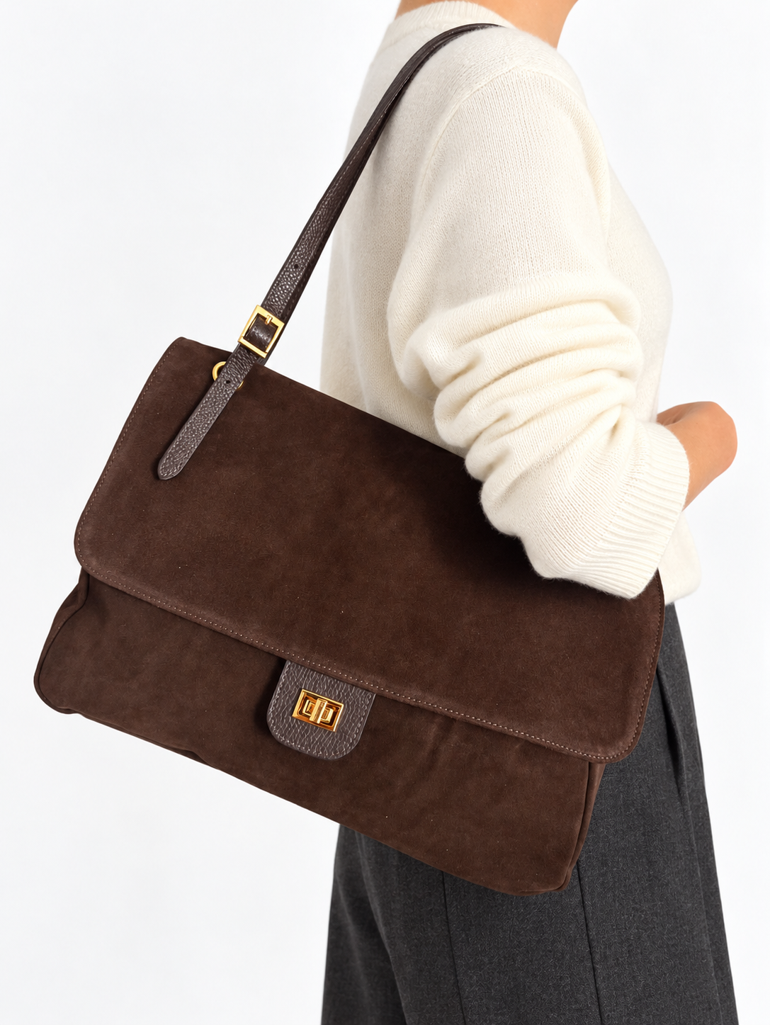 Margot Maxi – Borsa a Spalla in Camoscio | Atelier Madreperla