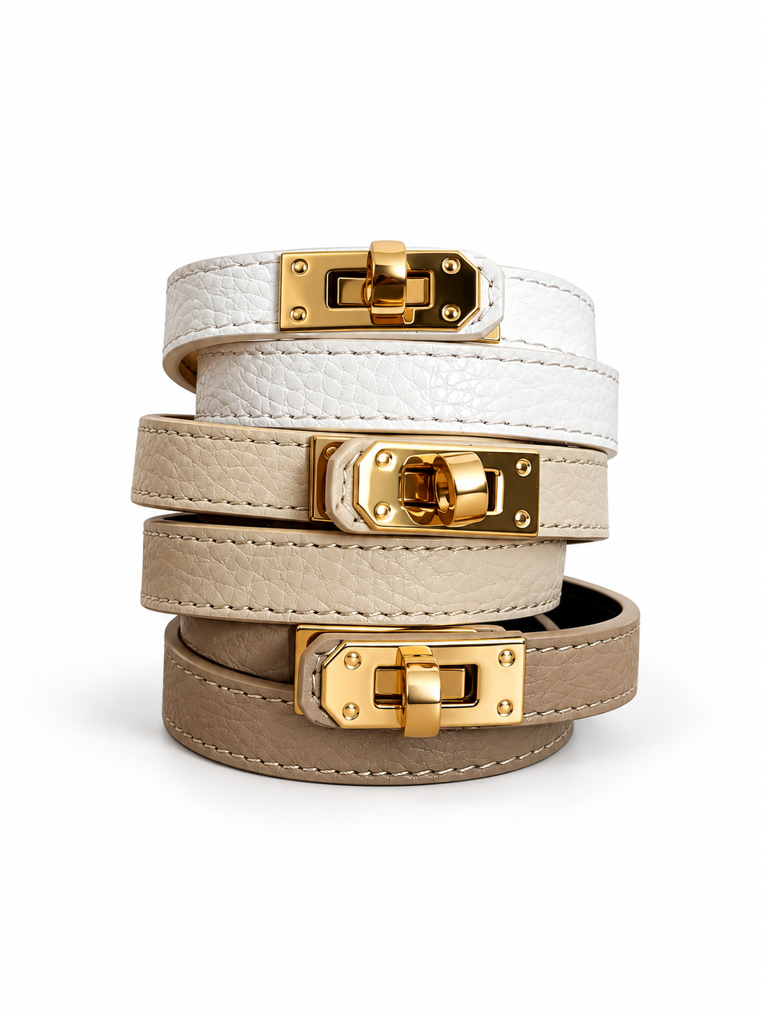 Bracciali Étoile in vera pelle a doppio giro, Atelier Madreperla