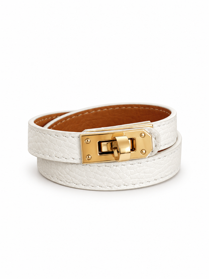 Bracciale Étoile – Vera Pelle – colore Bianco | Atelier Madreperla